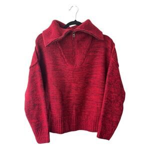 Paradis Perdus Red Wool Sweater Zip Up Italy Made Size Large